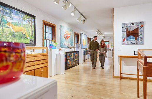 Interior of an art gallery.