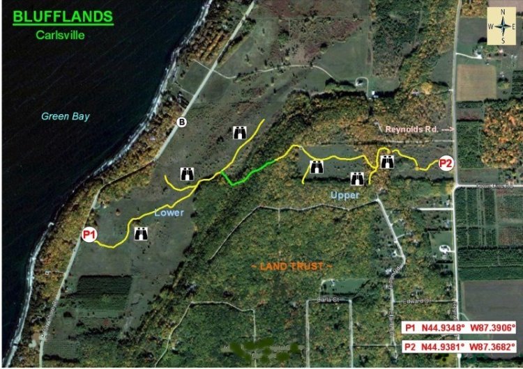 Aerial view map of Blufflands in Carlsville