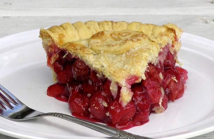 A slice of cherry pie.