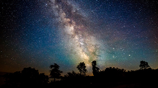 A nighttime shot of stars and constellations in northern Door County